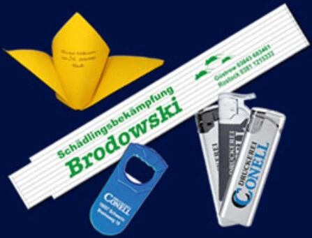 Servietten Zollstock Feuerzeug